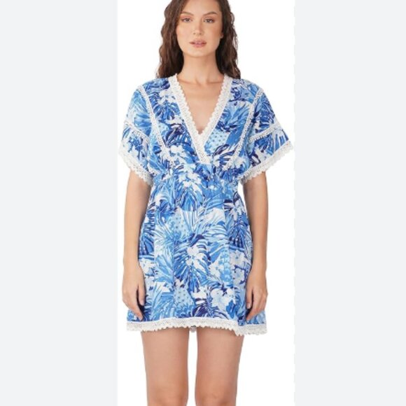 America & Beyond Wrap Dress with lace Detail - Picture 1 of 7